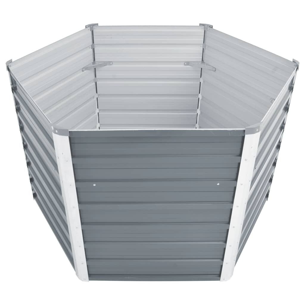 vidaXL Plantenbak verhoogd 129x129x77 cm gegalvaniseerd staal grijs