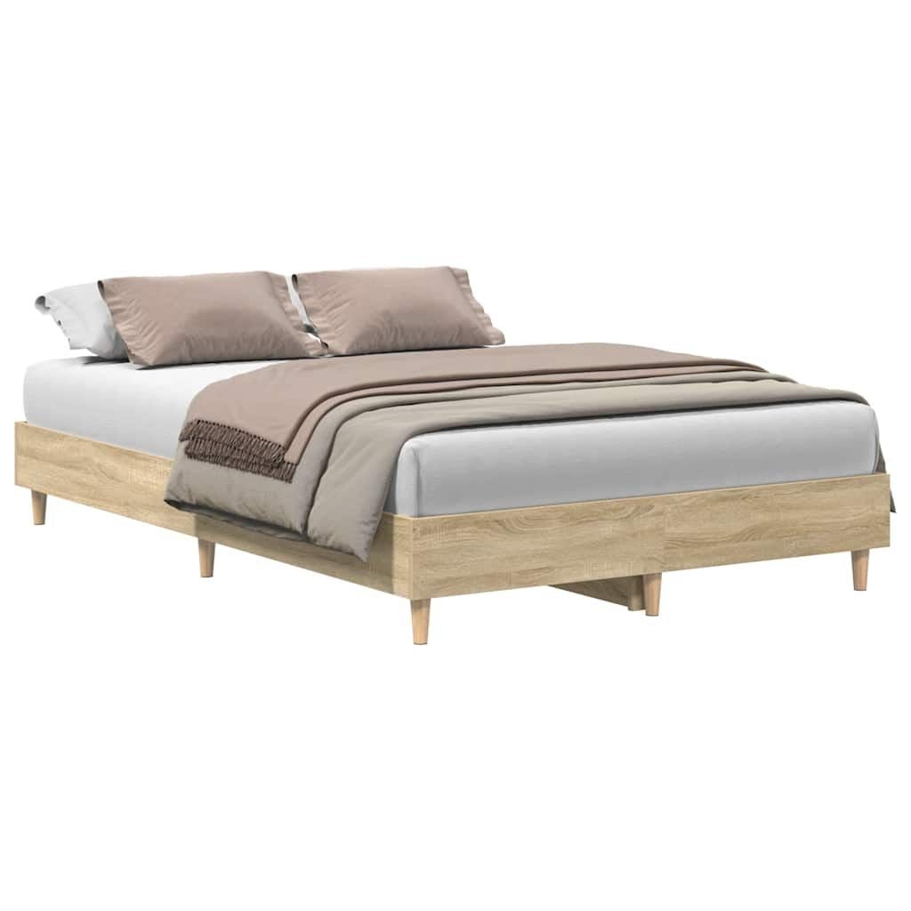 vidaXL Bedframe zonder matras 120x200cm spaanplaat sonoma eikenkleurig