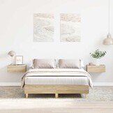 vidaXL Bedframe zonder matras 120x200cm spaanplaat sonoma eikenkleurig