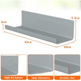 WELDUN Drijvende Planken Set van 4 - Decoratieve Wandplanken Grijs