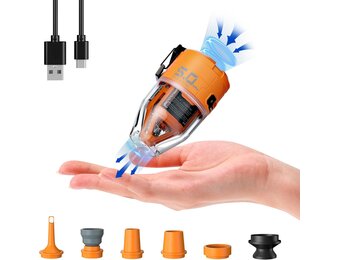 FLEXTAILGEAR MAX Pump 3 draagbare luchtpomp, 5,0 kPa, verlichting, USB-opladen voor het opblazen en legen van zwemhulpen, luchtbedden en zwemringen, vacuümopbergzak