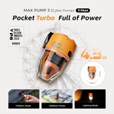 FLEXTAILGEAR MAX Pump 3 draagbare luchtpomp, 5,0 kPa, verlichting, USB-opladen voor het opblazen en legen van zwemhulpen, luchtbedden en zwemringen, vacuümopbergzak