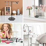 Sieraden Organizer Standaard, T-Bar Halsketting Display Standaard Oorbellen Houder Metaal hangende Hanger Rek met Marmer Patroon Dienblad, Sieraden Display Standaard voor Armbanden Ringen Horloges
