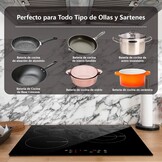 Keramische Inbouwkookplaat 60 cm, 3-pits, 5200W, Energiezuinig met Timer & Kinderbeveiliging - 79% Korting