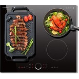 Karinear Inductiekookplaat 60 cm Zwart met 4 Zones, Schuifregelaar en Flexibele Zones