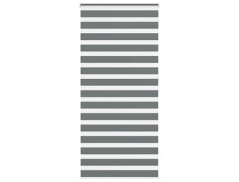 vidaXL Zebra rolgordijn 100x230 cm stofbreedte 95,9 cm donkergrijs