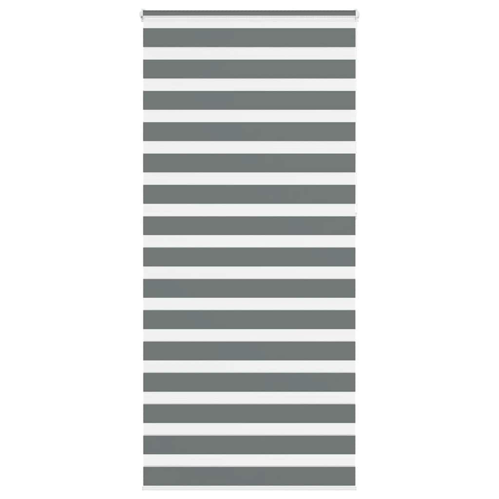 vidaXL Zebra rolgordijn 100x230 cm stofbreedte 95,9 cm donkergrijs