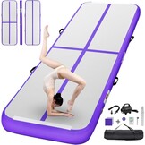 FBSPORT Airtrack Mat, 20 cm hoog, koolstofvezel, tumbling-mat, lengte 3 m, opblaasbare gymnastiekmat, trainingsmat voor oefeningen, tumbling