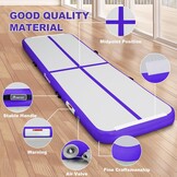 FBSPORT Airtrack Mat, 20 cm hoog, koolstofvezel, tumbling-mat, lengte 3 m, opblaasbare gymnastiekmat, trainingsmat voor oefeningen, tumbling