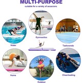 FBSPORT Airtrack Mat, 20 cm hoog, koolstofvezel, tumbling-mat, lengte 3 m, opblaasbare gymnastiekmat, trainingsmat voor oefeningen, tumbling