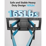 FORGING MOUNT TV muurbeugel beugel met 6 sterke armen draaibare kantelbare volledige beweging dubbel scharnier televisiebeugel voor 50-90 inch flat/curve televisie tot 75 kg, max. VESA 600 x 400 mm