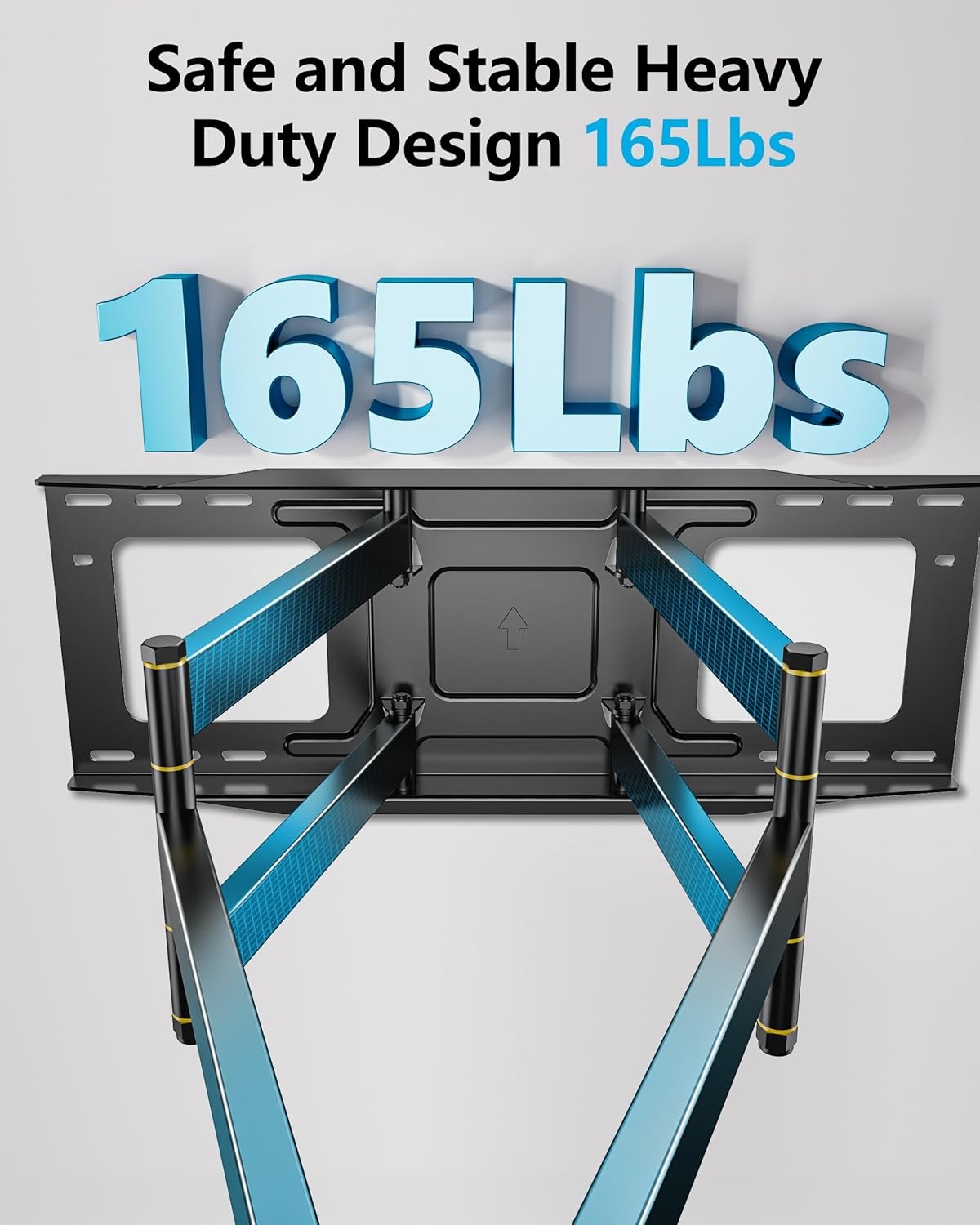 FORGING MOUNT TV muurbeugel beugel met 6 sterke armen draaibare kantelbare volledige beweging dubbel scharnier televisiebeugel voor 50-90 inch flat/curve televisie tot 75 kg, max. VESA 600 x 400 mm