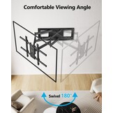 FORGING MOUNT TV muurbeugel beugel met 6 sterke armen draaibare kantelbare volledige beweging dubbel scharnier televisiebeugel voor 50-90 inch flat/curve televisie tot 75 kg, max. VESA 600 x 400 mm
