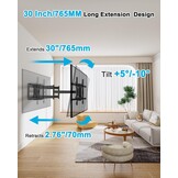 FORGING MOUNT TV muurbeugel beugel met 6 sterke armen draaibare kantelbare volledige beweging dubbel scharnier televisiebeugel voor 50-90 inch flat/curve televisie tot 75 kg, max. VESA 600 x 400 mm