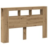 vidaXL Hoofdeinde met LED 160x18,5x103,5 cm hout artisanaal eikenkleur