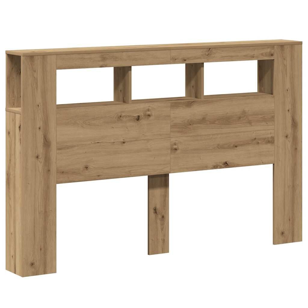vidaXL Hoofdeinde met LED 160x18,5x103,5 cm hout artisanaal eikenkleur