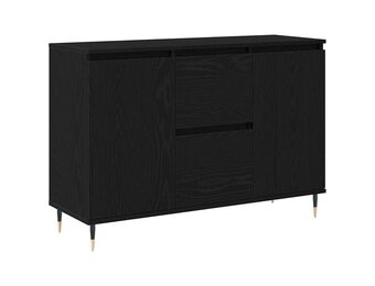 vidaXL Dressoir met lade Zwart eiken 101.5 x 35 x 70 cm Bewerkt hout