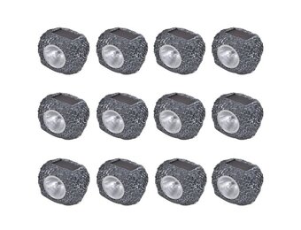 Outdoor Spotlight solar LED 12 st steenvormig