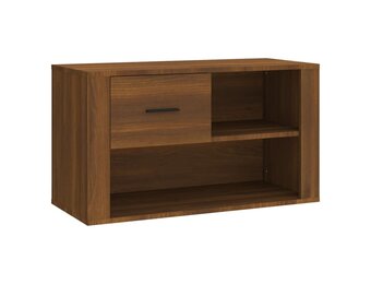 vidaXL Schoenenkast 80x35x45 cm bewerkt hout bruin eikenkleur