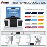 55x35x25cm KLM Draag Bagage Tas Voor Vliegtuig 3 IN 1 Reistas Waterdichte Oxford Reisrugzak Cabinetas 50L Draag op Bagage Weekender Rugzak Koffer Met Natte Tas Voor Reizen
