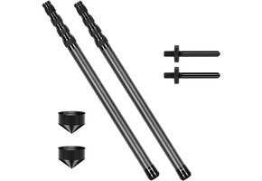 DOBEN Set van 2 koolstofvezel, telescopisch, 2,1 m/2,4 m/2,7 m/3 m, verstelbare telescoopstang, koolstofvezel voor tenten, tarp, ultralichte ultrasterke tentstokken, tarpstangen voor camping