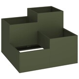 vidaXL Tuin Bloempot Olijfgroen 80 x 80 x 60 cm Staal