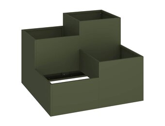 vidaXL Tuin Bloempot Olijfgroen 80 x 80 x 60 cm Staal