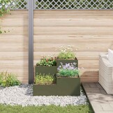 vidaXL Tuin Bloempot Olijfgroen 80 x 80 x 60 cm Staal