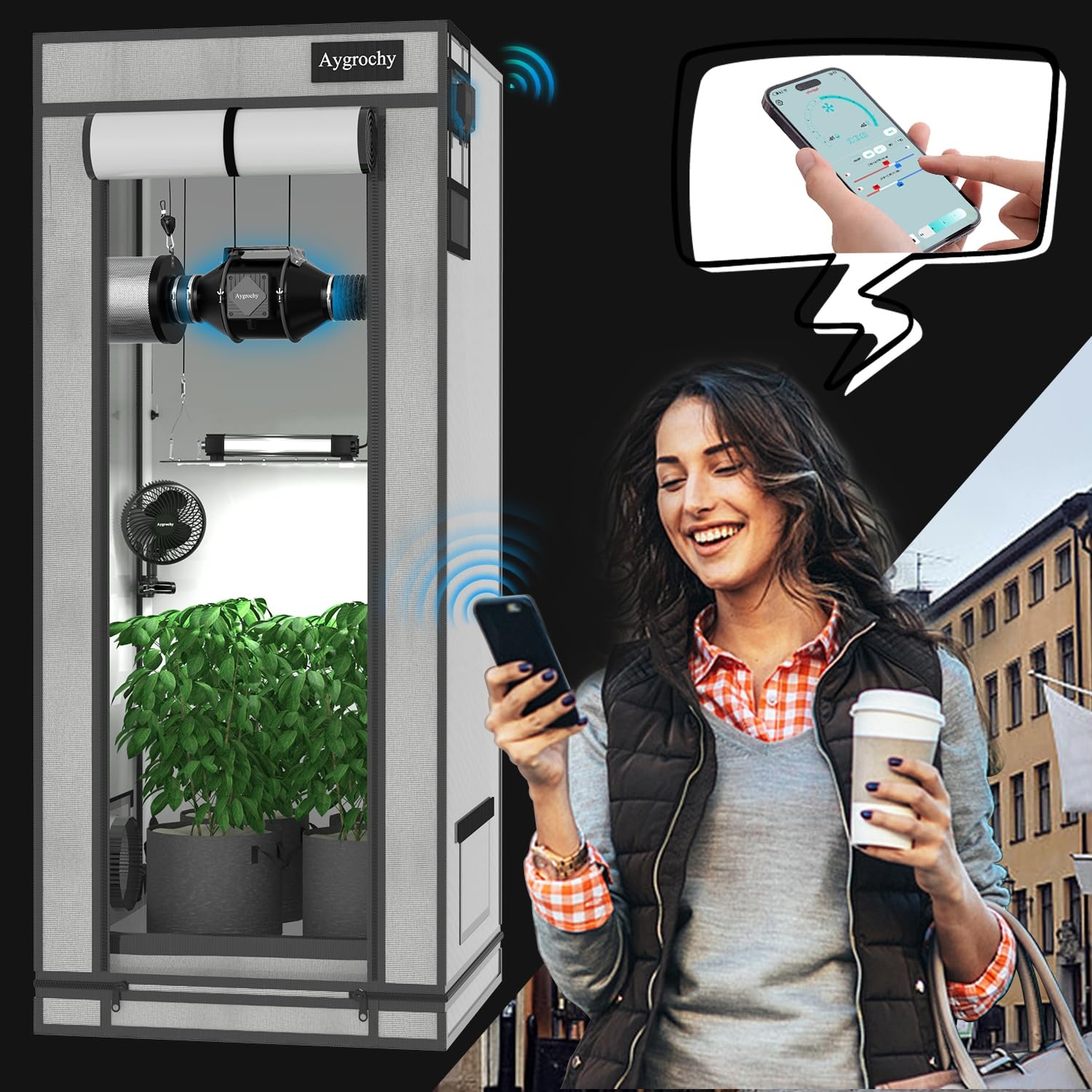 Ventilatieset 100mm Hydrocultuur met WiFi App & Koolstoffilter | 41% Korting
