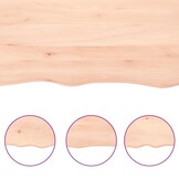 vidaXL Tafelblad natuurlijke rand 140x40x(2-6) cm massief eikenhout