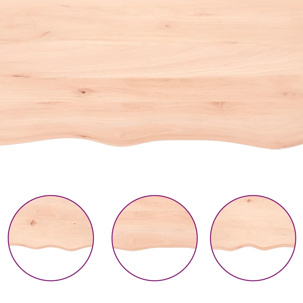 vidaXL Tafelblad natuurlijke rand 140x40x(2-6) cm massief eikenhout