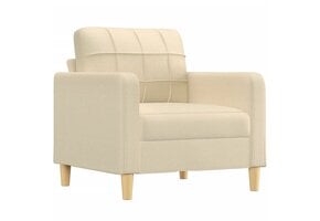 vidaXL Fauteuil 60 cm stof crèmekleurig