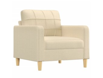 vidaXL Fauteuil 60 cm stof crèmekleurig