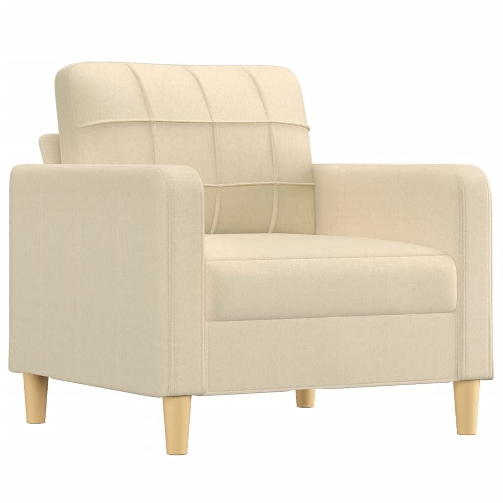 vidaXL Fauteuil 60 cm stof crèmekleurig