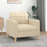 vidaXL Fauteuil 60 cm stof crèmekleurig