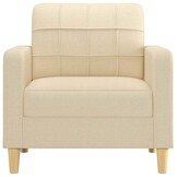 vidaXL Fauteuil 60 cm stof crèmekleurig