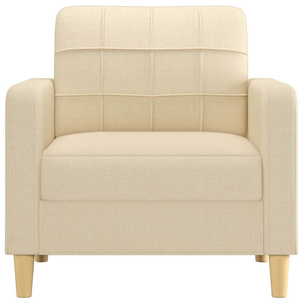 vidaXL Fauteuil 60 cm stof crèmekleurig