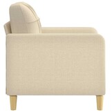 vidaXL Fauteuil 60 cm stof crèmekleurig