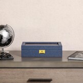 ROTHWELL Lederen horlogedoos met 10 sleuven - luxe horlogekast display sieraden organizer - vergrendelende horlogevitrine houder met grote glazen bovenkant - horlogedoos organizer voor mannen en