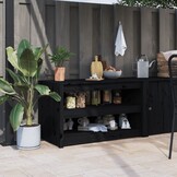 VidaXL Keukenkast Grenenhout Zwart - 54% Korting
