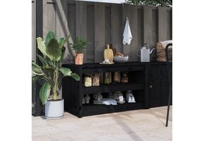 VidaXL Keukenkast Grenenhout Zwart - 54% Korting