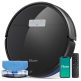 Tikom G8000 Pro Robotstofzuiger met dweilfunctie, 2-in-1, robotstofzuiger, 4500 Pa sterke zuigkracht, robotstofzuiger, oplaadbaar, wifi, max. 150 minuten, voor dierenharen, tapijt, harde vloeren