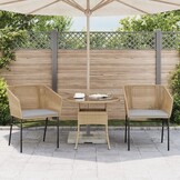 vidaXL Tuinstoelen 2 st met kussens poly rattan bruin