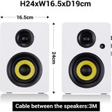 Sanyun SW206 80W Actieve Boekenplankluidsprekers, Wit, Dual-Mode Studio & HiFi
