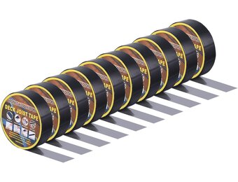 QUARKZMAN Band voor balken, brug 1-5/8 inch x 49 inch, 10 rollen butylbalkband voor steigers, waterdichte band voor balken en balken van hout, zwart