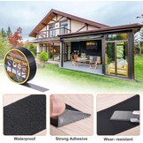 QUARKZMAN Band voor balken, brug 1-5/8 inch x 49 inch, 10 rollen butylbalkband voor steigers, waterdichte band voor balken en balken van hout, zwart