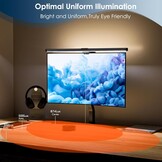 Quntis Monitor Lamp 51cm Zwart met Achtergrondverlichting en Afstandsbediening