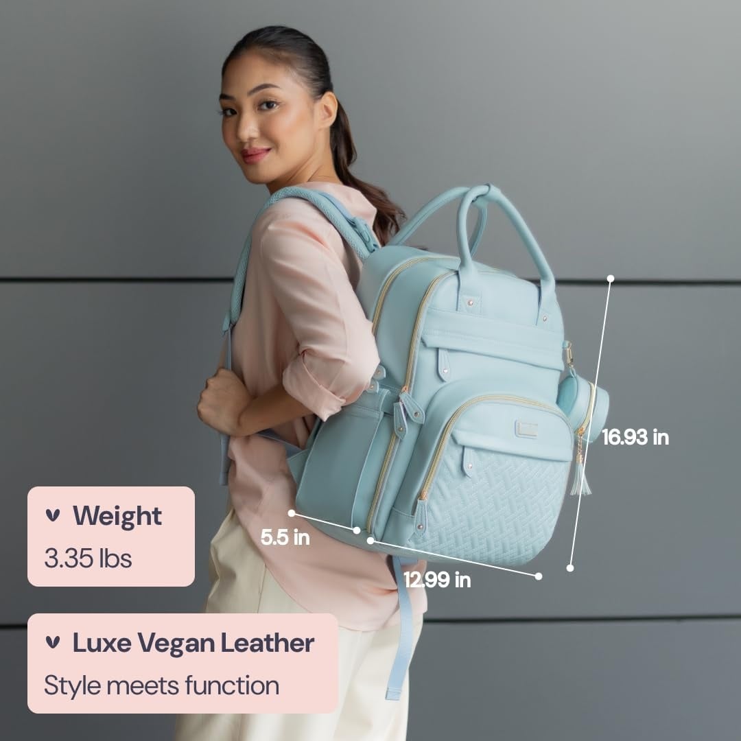Multifunctionele Luiertas Rugzak Poederblauw - 77% Korting