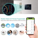 Programmeerbare Thermostaat 4,8 inch kleurrijk LCD touchscreen met achtergrondverlichting | WiFi, UV-index, vochtweergave, vergrendelfunctie, spraakbe
