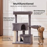 Gardner Pet Kattenboom van 105 cm voor middelgrote katten, zware kattentoren met palen van 2,8 inch en wasbare bovenzitstokken, ruimtebesparend kattenmeubilair voor appartementen, eenvoudig te